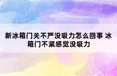 新冰箱门关不严没吸力怎么回事 冰箱门不紧感觉没吸力